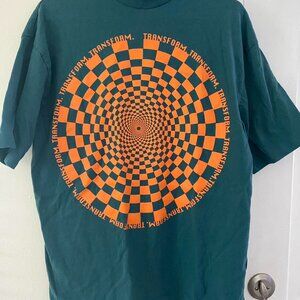 Urban Outfitters Men's Green and Blue T-shirt